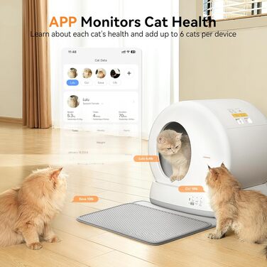 Самоочисний автоматичний лоток для котів MeoWant з керуванням через додаток, великий