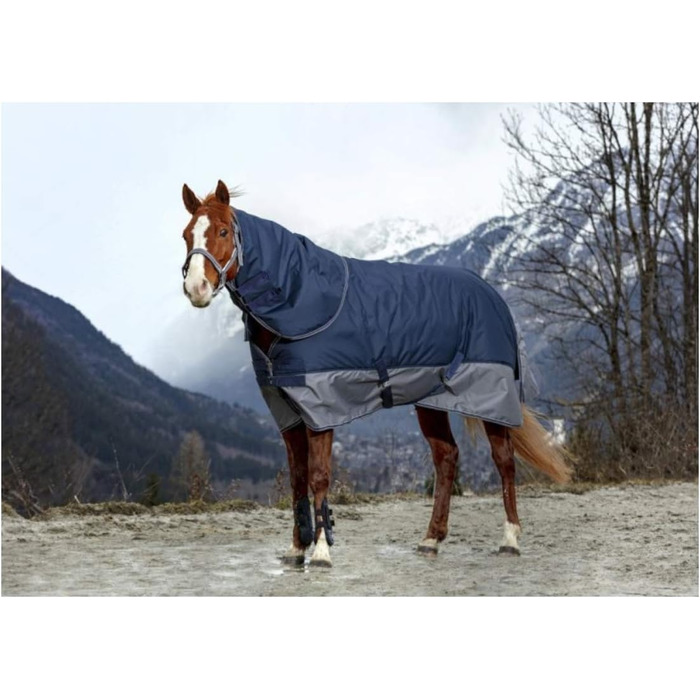 Зимова попона для коня Equi-Theme 50г, 600D TYREX, синя/сіра