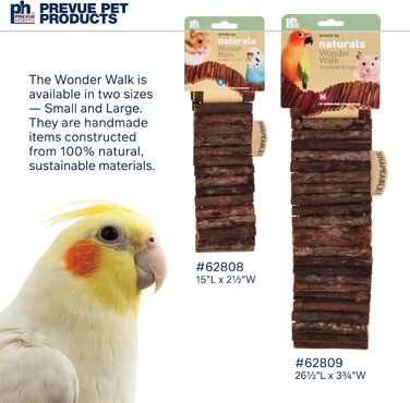 Драбинка для птахів Prevue Pet Toy NAT Wonder Walk, велика, дерев'яна