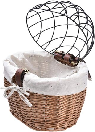 Плетенний кошик для кота з лози, ручної роботи, 30x25x30 см