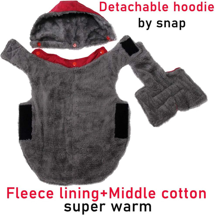 Теплий флісовий худі для собак середнього розміру, розмір L, червоний (1 шт.)