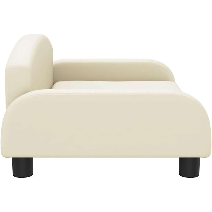 Крісло-ліжко для собак, м'яке ліжко для тварин, диванчик для маленьких собак та котів, штучна шкіра, 70 x 45 x 30 см, кремовий колір