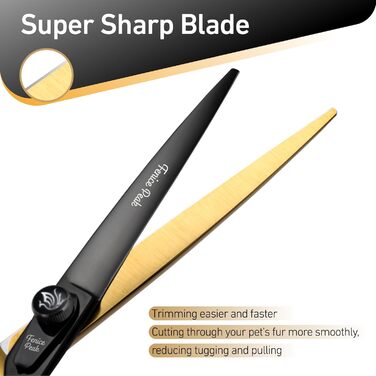 Професійна фен для собак Fenice Peak 20,3 см: чорна шерсть, ергономічна ручка, 440C сталь, 8 дюймів