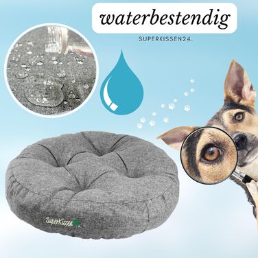 Гіркий лежак для собак середніх порід SuperKissen24 - водонепроникний лежак для котів - лежанка для собак з антикіготного матеріалу - антиалергенний та протиковзкий - лежанка для собак M 60 см x 14 см сірий