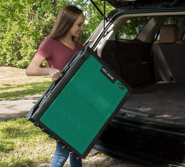 Складана екстраширока трап-рампа для домашніх тварин Pet Gear, 180 см, протиковзка поверхня, до 100 кг, чорна/зелена