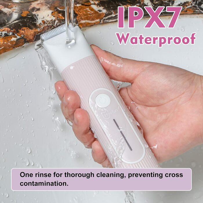 Машина для стрижки собак та котів Hoofun 4-в-1, бездротова, водонепроникна IPX7, професійна, з 4 насадками, для собак, котів, кроликів (рожева)