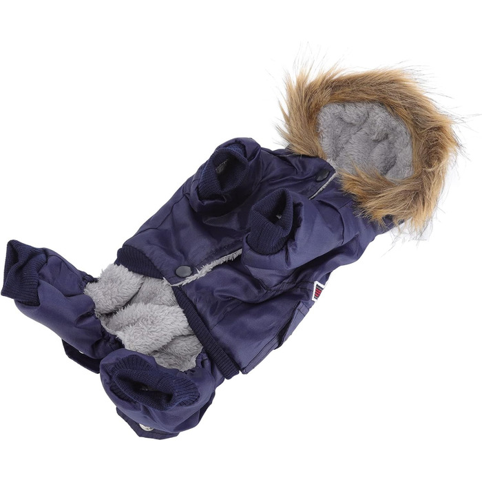 GLOGLOW Зимова куртка для собак, тепла куртка з капюшоном для маленьких собак (M), блакитна