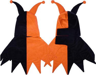 Костюм на Хелловін для собак Lelepet з капелюхом та накидкою, веселому костюму для домашніх тварин, косплей-одягу на Хелловін, для вечірки, на карнавал, святковий одяг для собак маленьких, середніх та великих розмірів (X-Small, помаранчевий/апельсиновий в