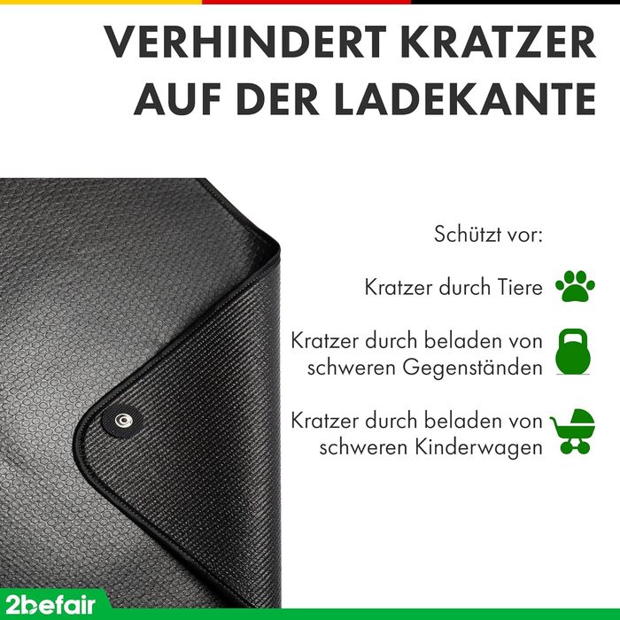 Захист краю багажника - Made in Germany, міцний захист краю багажника при завантаженні/розвантаженні, з кріпленням на липучках, 80 x 60 см, аксесуар для авто