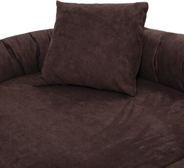 Ортопедичне ліжко для собак Tierlando® Marlon Nonplusultra з пінополіуретановою матрацом Visco Plus, м'який велюровий чохол, 170x110 см, коричневий (170x110 см, внутрішній розмір: 140x85 см)