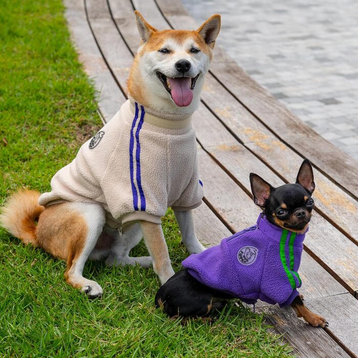 Флісова куртка для собак, тепла зимова куртка з блискавкою для маленьких цуценят, фіолетовий колір, розмір XS