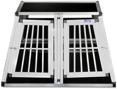 Транспортний бокс для собак Transportbox N56, алюмінієвий, 100x100x62,5 см, з перегородкою та аварійним виходом, безпечний транспорт у багажнику авто