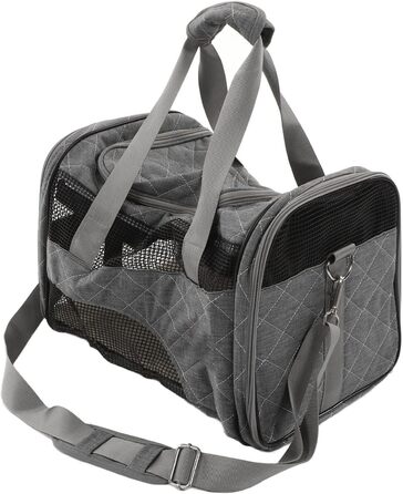 Транспортна переноска для тварин: собак, котів, цуценят (складні, дихаючі, сірі)