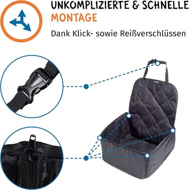 Преміум чохол для автокрісла для собак Floxik - Водонепроникний, миючий, міцний, підходить для будь-якого авто