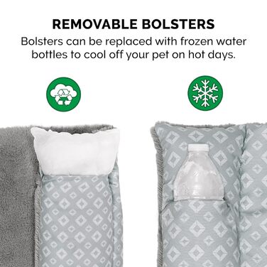 Килимок-ліжко для собак Furhaven Trail Pup S, портативний, з сумкою, для подорожей, миючий, складаний, блакитно-сірий (Aqua/Granitgrau), 46x41x7 см