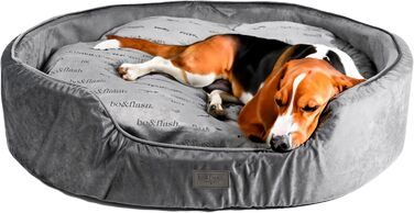 М'яке ліжко для собак San Diego Dark Grey L - зручне собаче ліжко для маленьких та великих собак, з антиковзким покриттям та можливістю прання