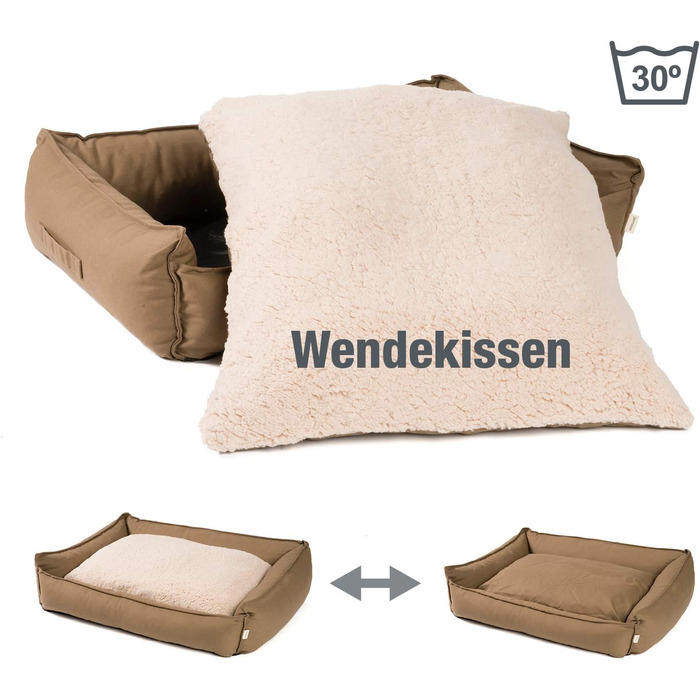 Ортопедичне ліжко для собак JAMAXX з ефектом пам'яті, вовною та знімним чохлом, 120x90 см, Кофе-коричневий