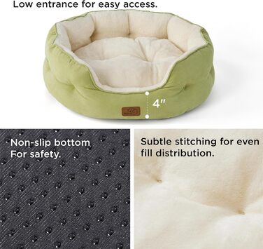 Ліжко для котів BEDSURE, 63x53x20 см, з двосторонньою подушкою, пране, для котів і маленьких собак, світло-зелене