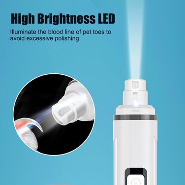 Електричний триммер для собак та котів MiOYOOW - безшумний, з LED-підсвіткою, 2 швидкості, 3 режими шліфування