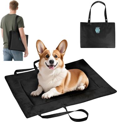 Водонепроникний килимок для котів та собак Kritter Planet, складаний, миючий, 80 x 60 см, чорний