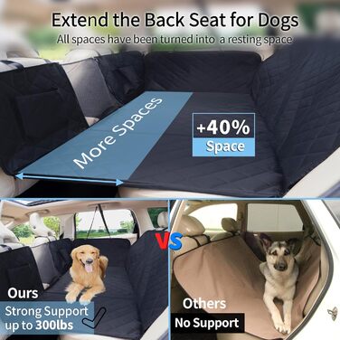 Підстилка для собак у машину: розширювач заднього сидіння, водовідштовхувальна, з кишенями та сіткою