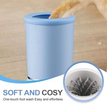 Електричний очищувач лап для собак, автоматичний, силіконовий, USB, 360° (білий)