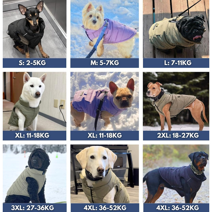 Тепла водонепроникна зимова куртка для собак Spark Paws Warmshield™, флісова, вітрозахисна, з відбивачами, для середніх і великих порід, чорна, розмір S