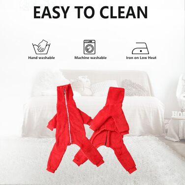 Теплий флісовий халат для грейхаундів, одяг для віппетів з ніжками, вітронепроникний собачий комбінезон з коміром-стійкою, флісовий собачий піжамний костюм, супер теплий зимовий пуловер для віппетів, Лурчерів, Салускі, червоний XXL