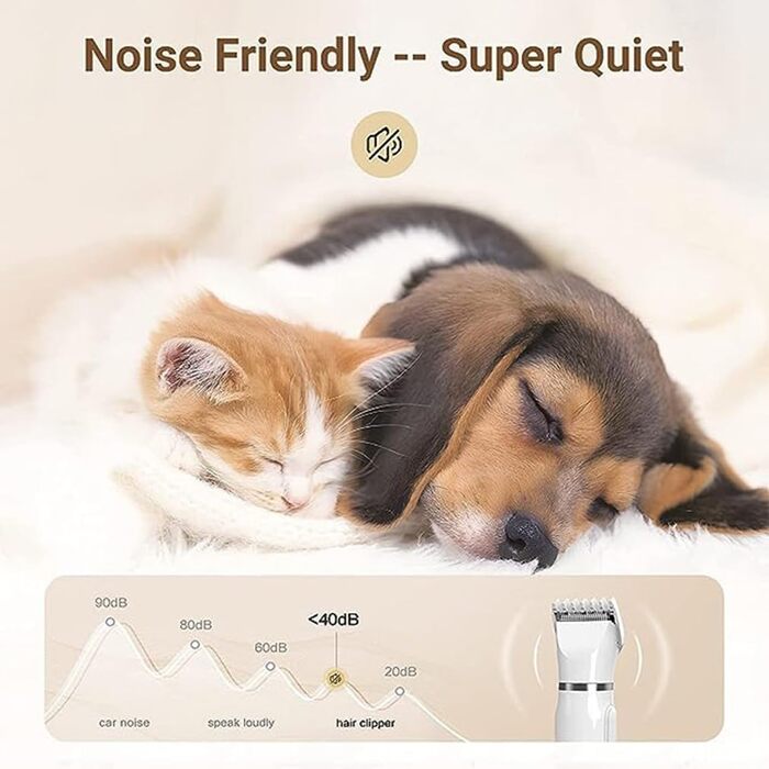 Електрична машинка для стрижки тварин 4-в-1 для собак та котів, вологостійка