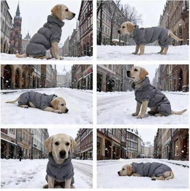 Водонепроникна куртка для собак Kukaster - тепла зимова жилетка для маленьких та середніх собак, сірий колір, S