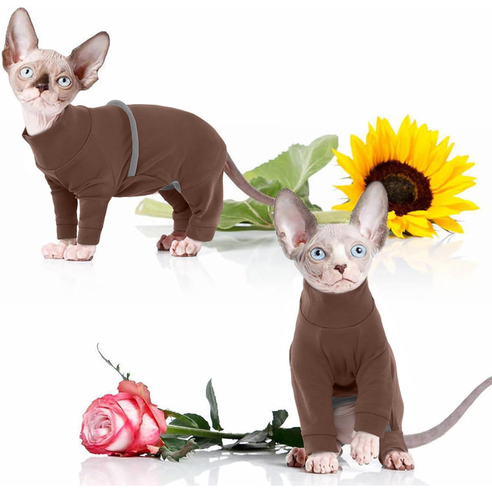 Светр для котів Sphynx, м'який дихаючий костюм для котів з чотирма штанинами, одяг для Cornish Rex, Devon Rex, Peterbald