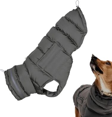 Зимовий одяг для собак: тепла куртка, жилет, одяг для великих собак, сірий колір