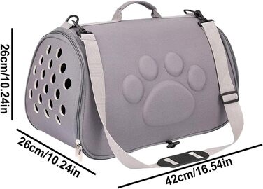 Сумка для тварин Katzen Reisetasche | Сумка-переноска для собак та котів, сумка через плече для вигулу, подорожей та активного відпочинку (Сірий, M)