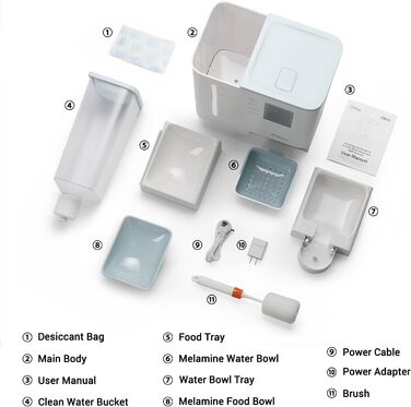 Автоматичний дозатор корму та поливальник для домашніх тварин 2-в-1, FW54, 8,5 кг, для зайнятих батьків