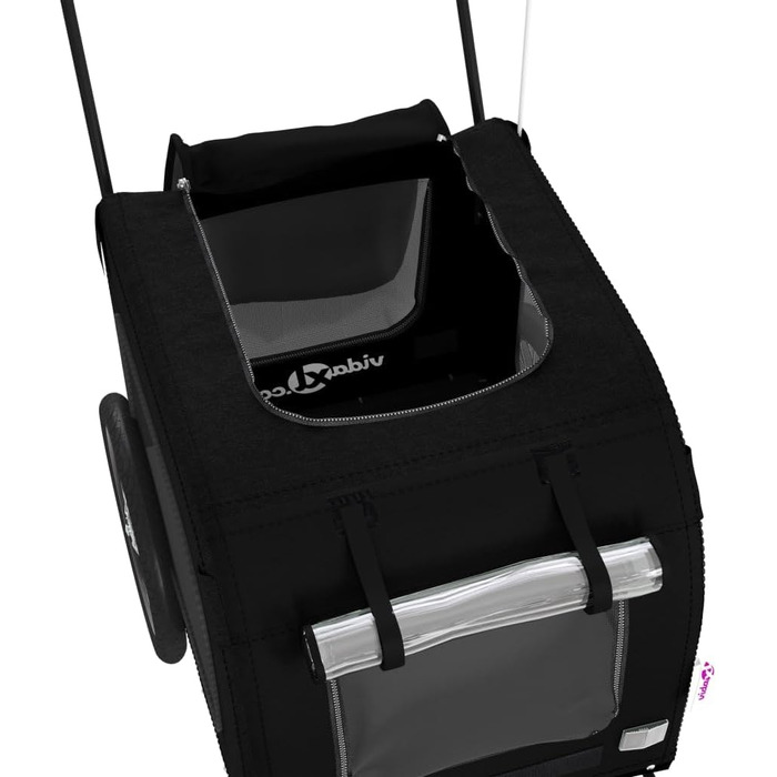 Причіп для собак Fasba: безпечний та зручний велосипедний причіп для тварин, з відбивачами та прапором, чорний, 68 x 134 x 73 см