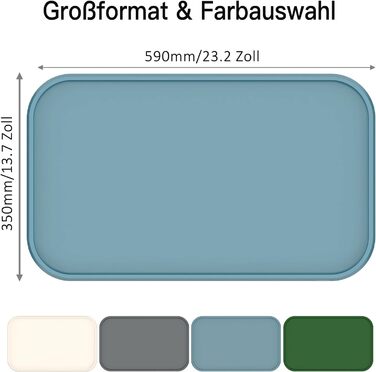 Підкладка під миску для котів та собак, силіконова, товста, з бортиками, велика (блакитна)