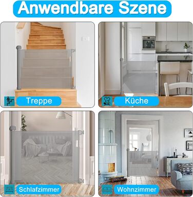 Захист для воріт NAIZY: ролетний захист для собак та дітей, 180 см, сірий