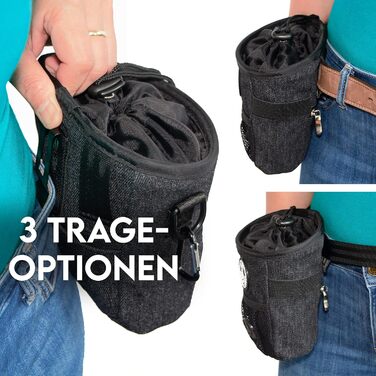 Футляр для ласощів для собак Hund ist König: міцний, компактний, з дозатором для відходів та E-book для тренувань (чорний)