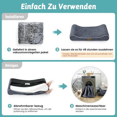 Лежанка для собак, 76x50x12 см, з високим бортиком - ортопедичний матрац для собак з кущового матеріалу, водонепроникний та антиковзкий, у формі човна, підходить для собак до 16 кг (Блакитний, M (90x60x13cm))