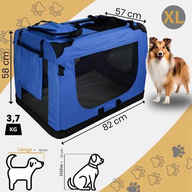 Складана переносна сумка-бокс для собак та котів Petigi XL (82x57x58 см) - блакитна