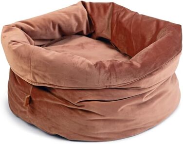 Корзина для кота Lotte Fluco, оксамит, рожева, 45x45x35 см