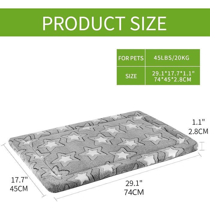 Крісло-ліжко для собак великих порід EMPSIGN, сіре, 107x71x2.8 см (XL)