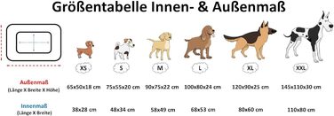 Ортопедичне ліжко для собак Elropet з м'якого корду, кошик для собак XS/S/M/L/XL/XXL (145x110x30 см), Cappuccino