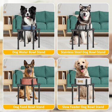 Підставка для води для собак Jane Eyre – регульована, піднята, для великих та середніх собак, антиковзаюча, без миски. Матеріал: L-STEEL