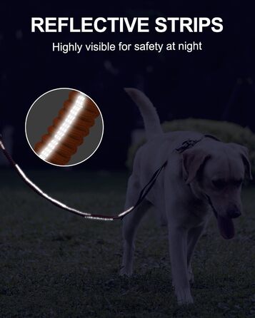 Тактична повідок для собак Joytale, 1.2м-1.8м, еластична (bungee), з 2 м'якими ручками, автофіксатор, без натягу для собак середніх, великих та екстра-великих порід, помаранчевий колір