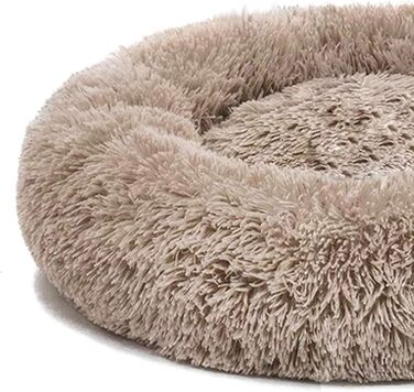 Кругле собаче ліжко ZINN, м'яке, миється, для великих собак, розмір M (діаметр 70 см), колір кавовий