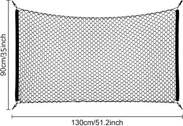 Сітка-перегородка для багажника автомобіля: безпечна сітка для собак, універсальний захист для домашніх тварин, 130 x 90 см
