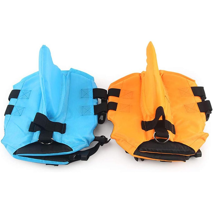 Спасальний жилет для собак з принтом акули, оранжевий, розмір M