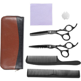 Набір професійних ножиць для грумінгу собак та котів: ножиці для розрідження та прямі, гребінець