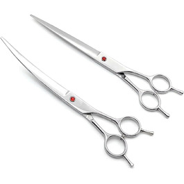 Набір професійних ножиць для грумінгу собак 2 в 1, для собак, котів та інших тварин (сріблястий)